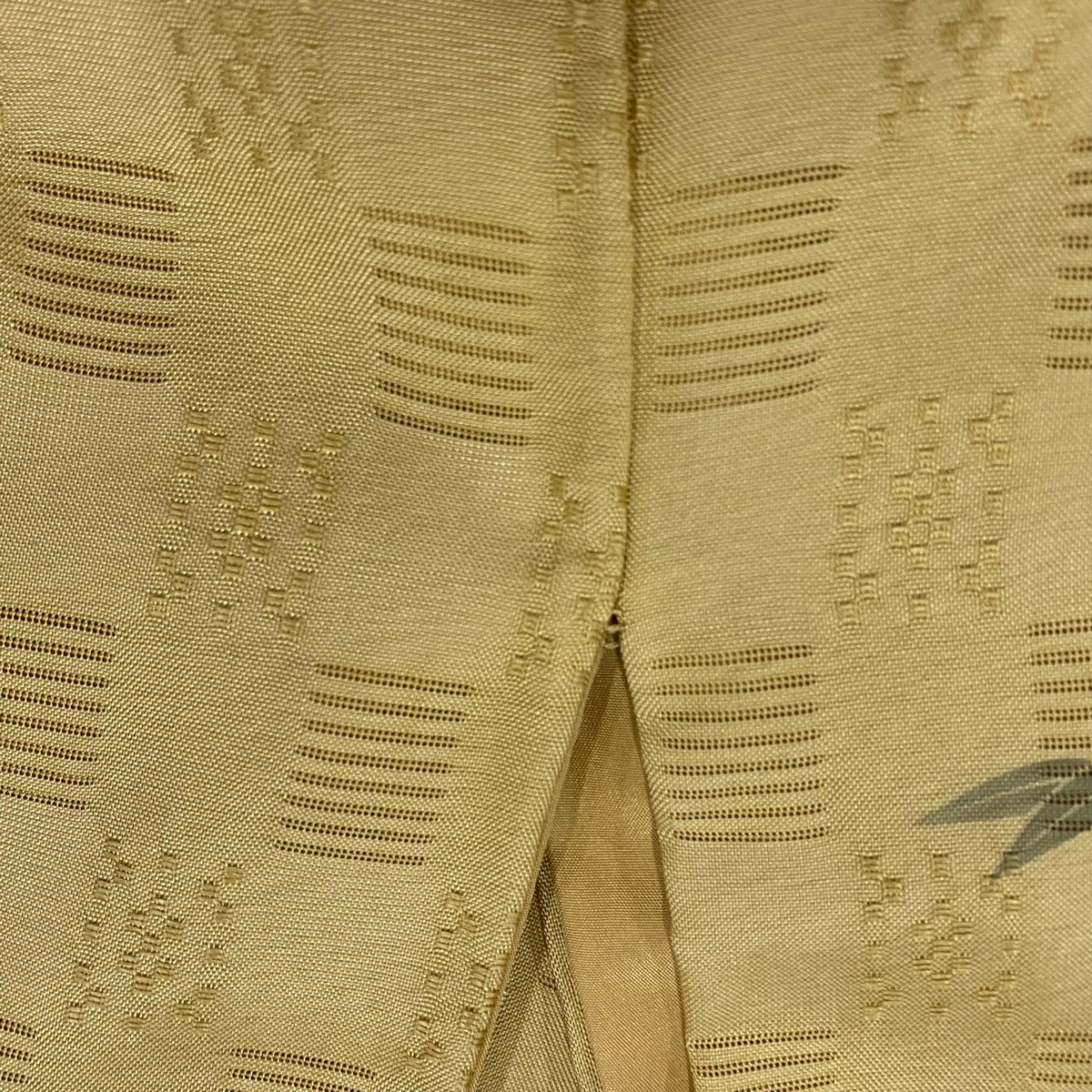 訪問服 身長154.5cm 袖長63cm S 雙層 茶屋辻 松樹竹子梅花 黃土 純蠶絲 名品級