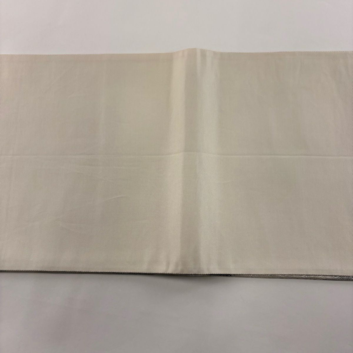 【庫存清倉】 袋帶 美品 名品級 菊花青海波 草花紋 金糸 金金箔 灰白 六通 純蠶絲