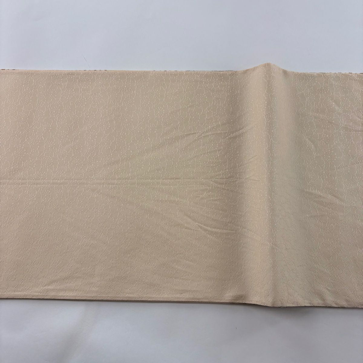 【庫存清倉】 袋帶 名品級 附落款 淺之川 波花 金絲 唐織 米色 六通 純蠶絲