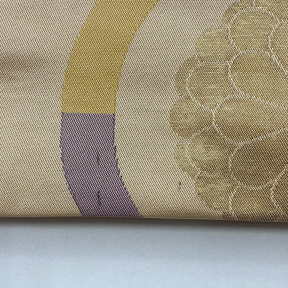 袋帶 秀品級 織悅 落款あり 桐 立涌 金金箔 粉米色 六通 純蠶絲