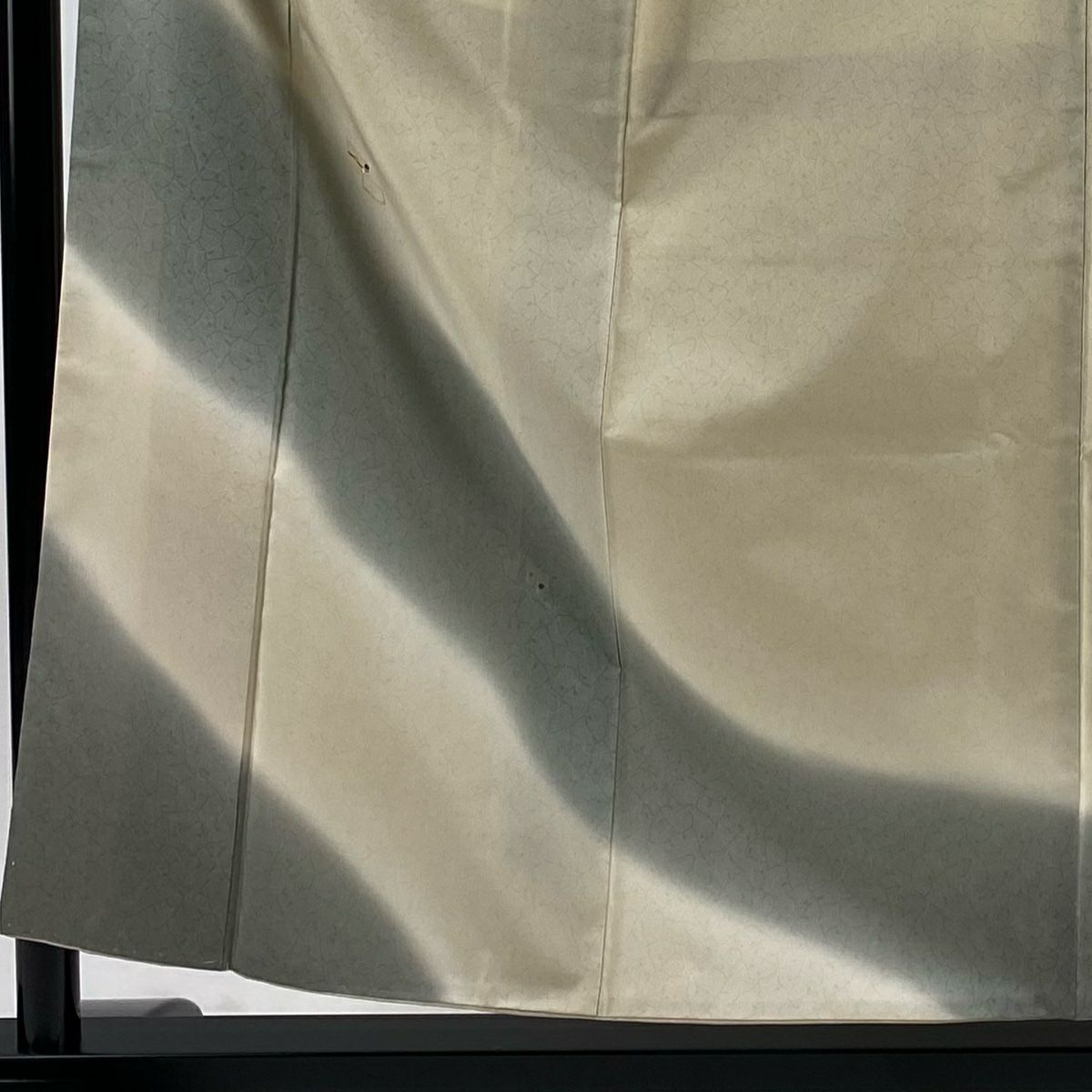 付下 身長157cm 袖長64.5cm M 雙層 蕾 幾何圖案 刺繡 金彩裝飾 米色 純蠶絲 優品級
