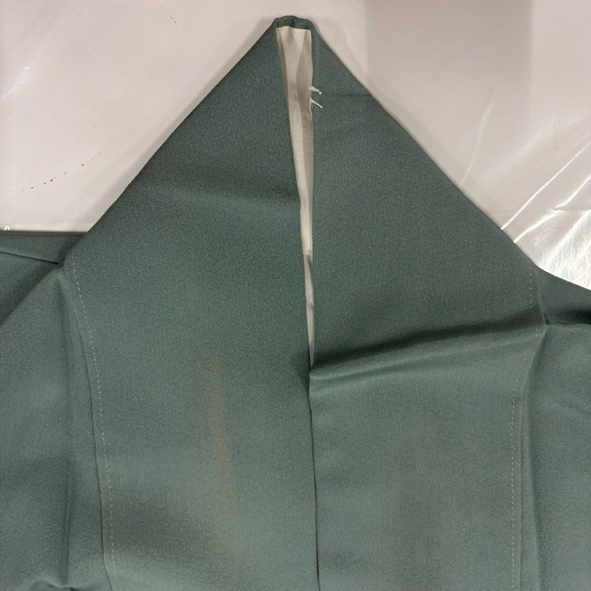 【庫存清倉】 留袖禮服禮服 身長154.5cm 袖長65.5cm M 雙層 杉浦伸 作品有款枝花 建物 漸層 灰綠 純蠶絲 名品級 一個紋