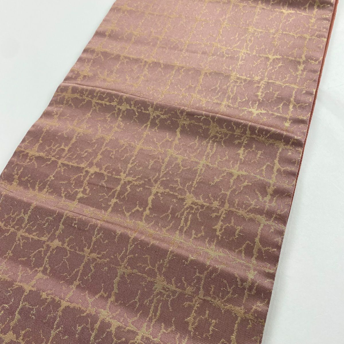 【庫存清倉】 袋帶 美品 名品級 辻花染 銀線 金金箔 紅紫 大鼓圖案 純蠶絲