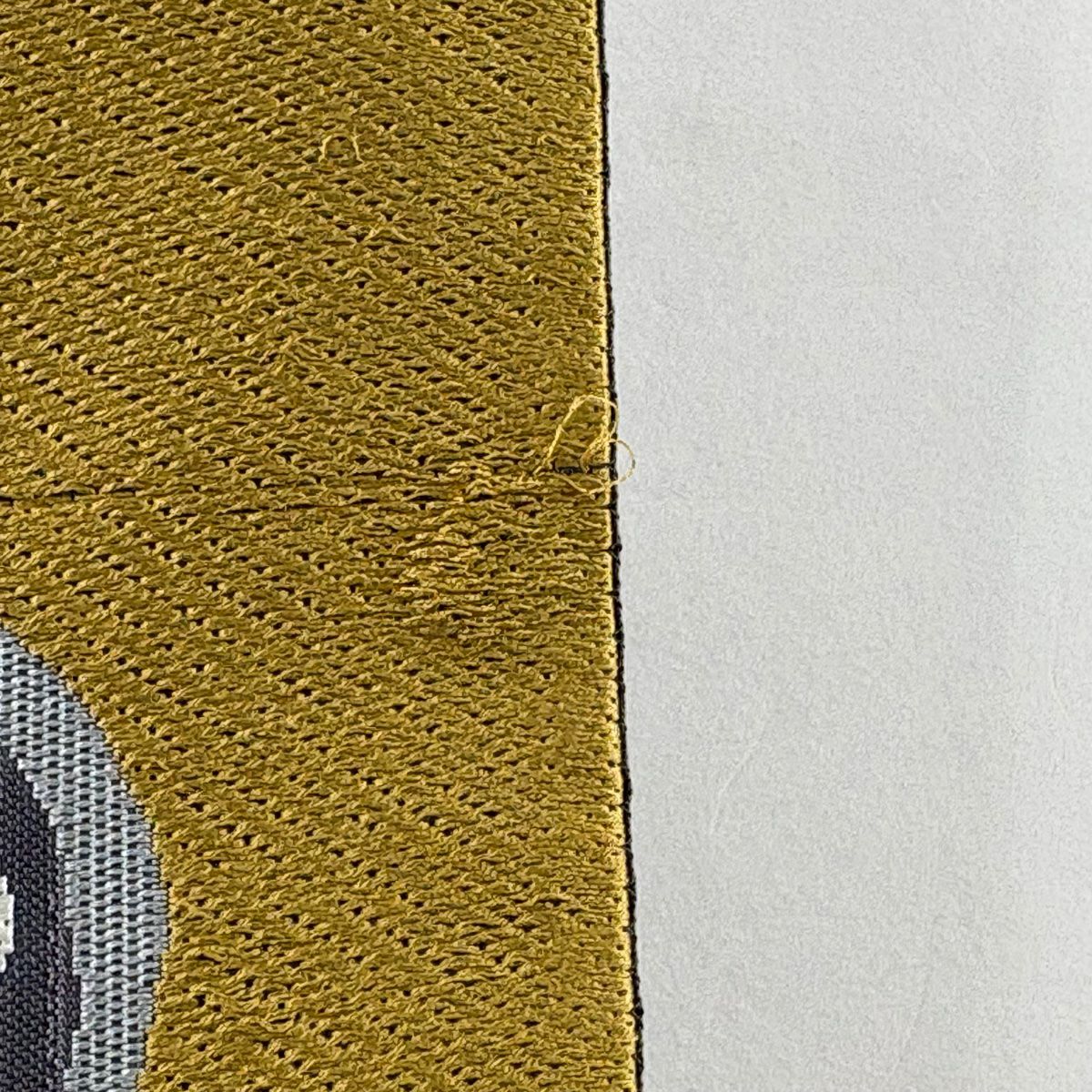 袋帶 秀品級 草花紋 金絲 灰紫 お太鼓圖案 純蠶絲