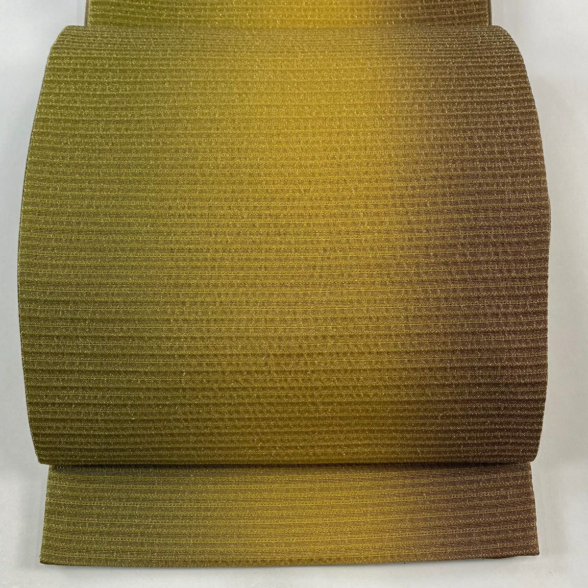 袋帶 美品 秀品級 漸層圖案 金金箔 山吹茶 純蠶絲