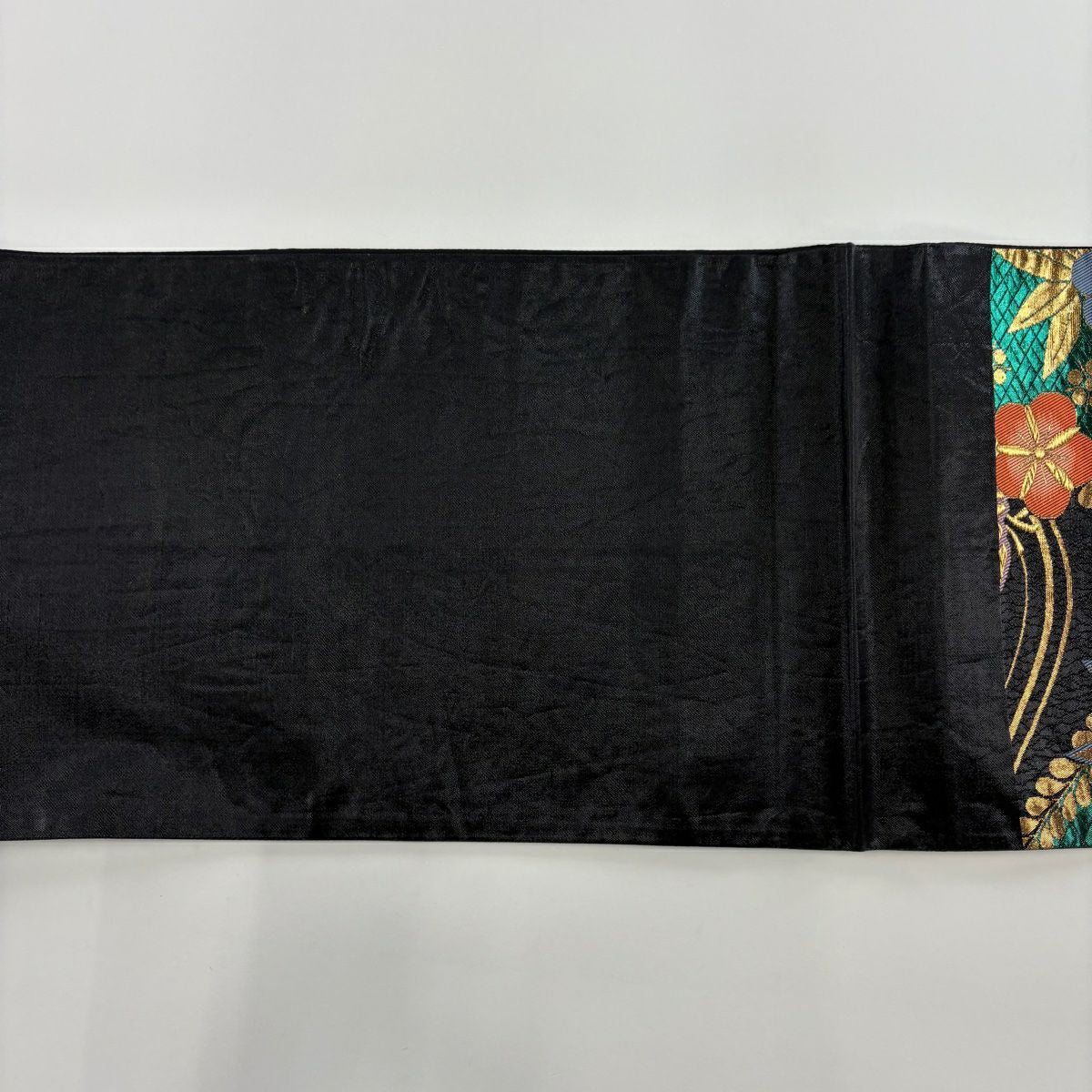 袋帶 秀品級 梅花 竹子 金銀彩 金金箔 綠 六通 純蠶絲