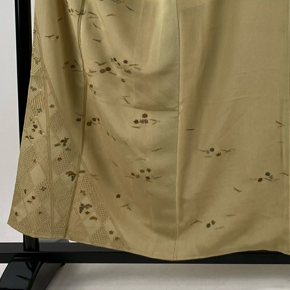 付下 身長156.5cm 袖長63cm S 雙層 吹寄寶盡 刺繡 金線 米色 純蠶絲 優品級