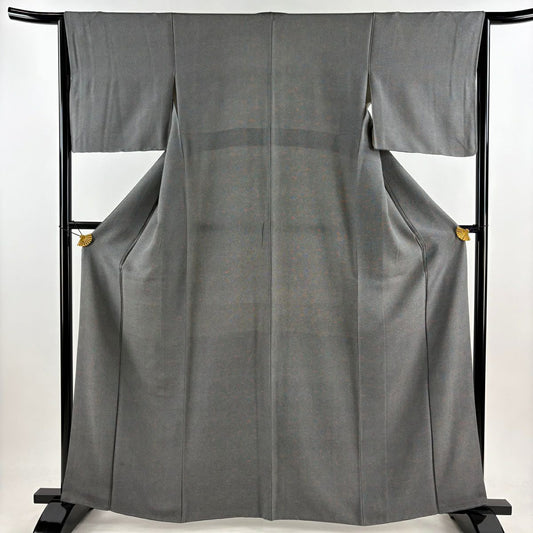 【庫存清倉】 江戶小紋 身長162.5cm 袖長65cm M 雙層 鮫 黑灰 純蠶絲 名品級