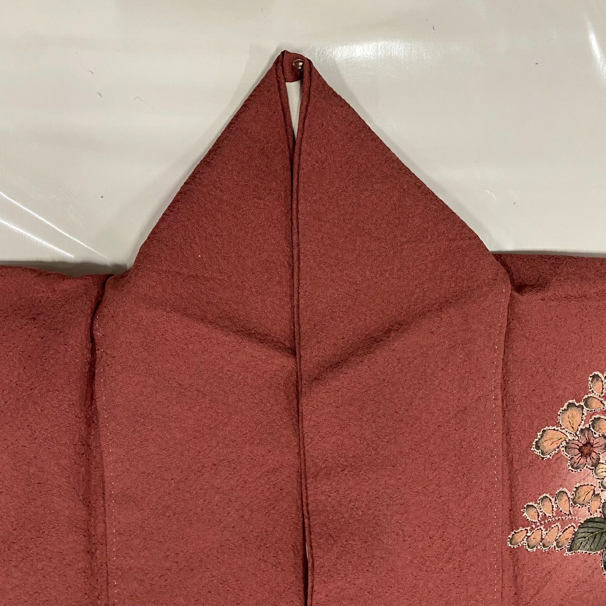 訪問服 身長159cm 袖長66.5cm M 雙層 草花紋紋 霞 金銀彩 絞染 紅紫 純蠶絲 名品級