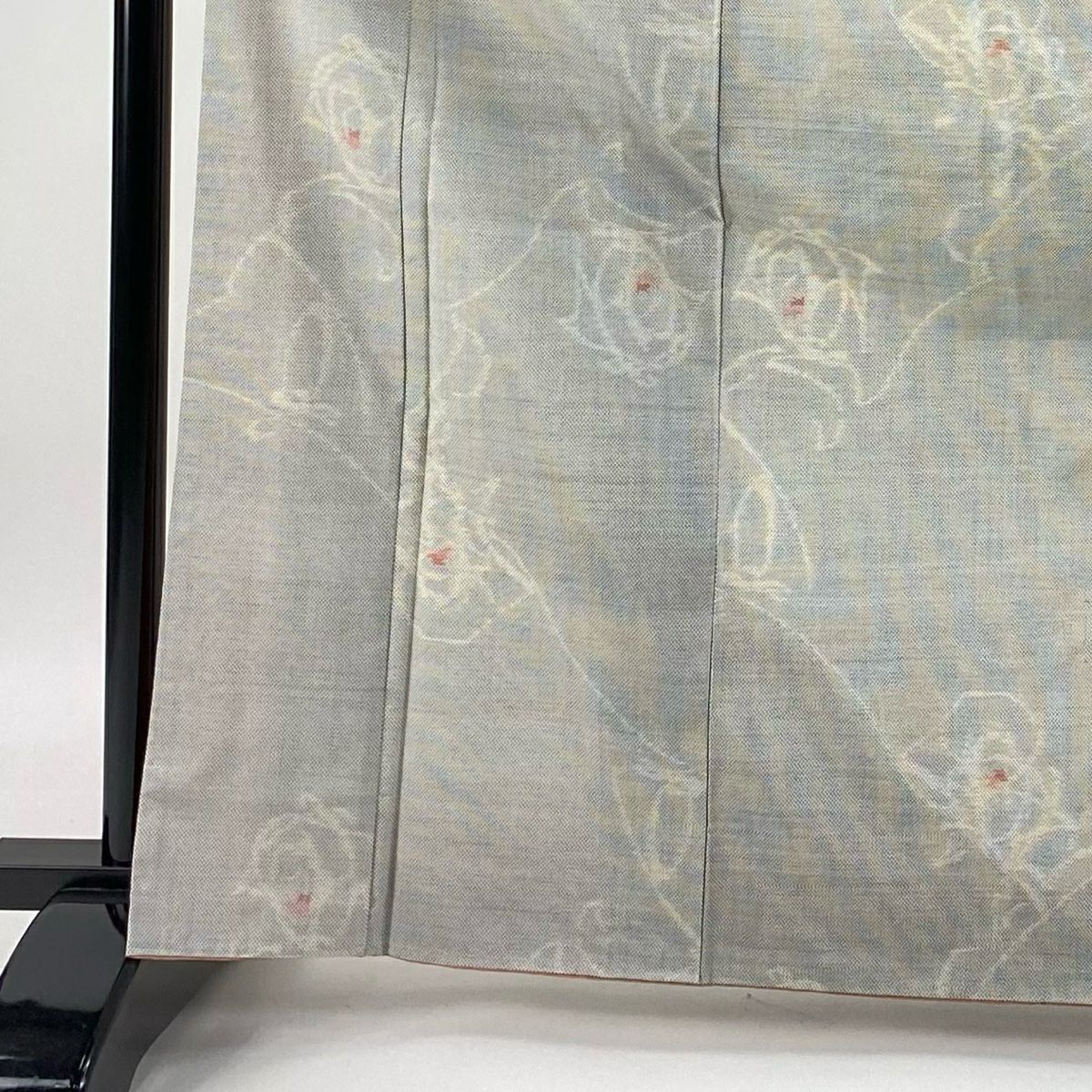 紬織織 身長167cm 袖長63.5cm S 雙層 花 灰 純蠶絲 秀品級
