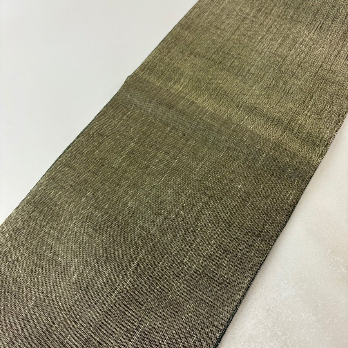 袋帶 美品 秀品級 幾何學 金金箔 灰綠 お太鼓圖案 純蠶絲
