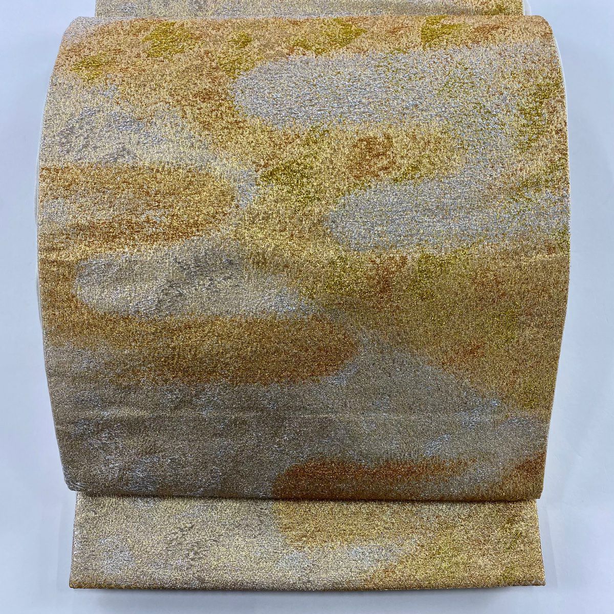 袋帶 秀品級 鳥霞 銀線 金金箔 金色 六通 純蠶絲