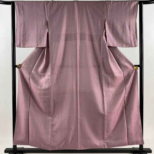 小紋 身長155.5cm 袖長63cm S 雙層 幾何學 粉紅 純蠶絲 秀品級