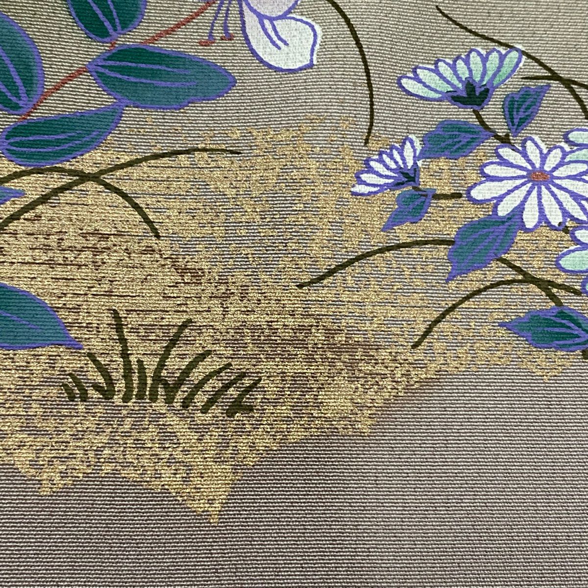 訪問服 身長169cm 袖長67.5cm L 雙層 草花紋紋 川 金銀彩 漸層 粉紅 純蠶絲 優品級 一個紋