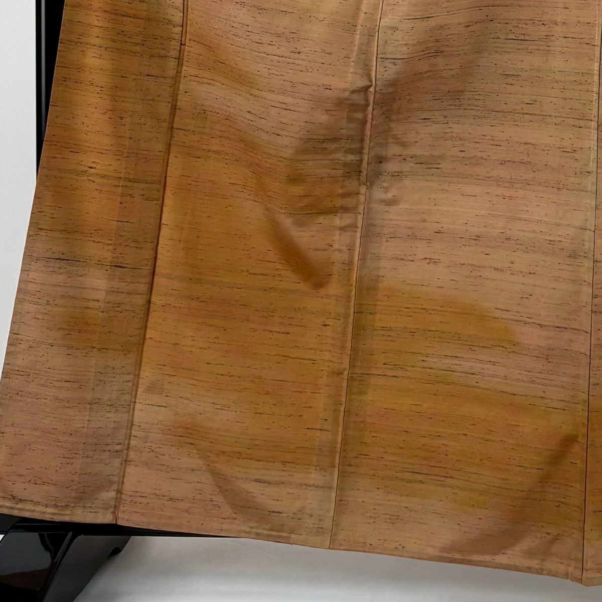 付下 身長161.5cm 袖長64cm M 單層 霞 茶 純蠶絲 美品 優品級 一つ紋