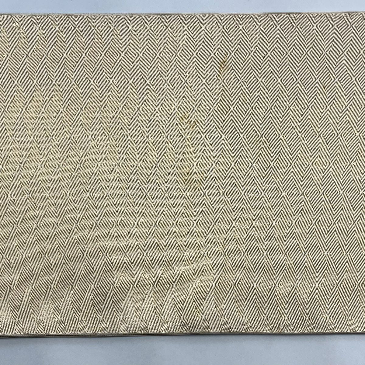 袋帶 秀品級 花兔 菱形 刺繡 金金箔 米色 お太鼓圖案 純蠶絲