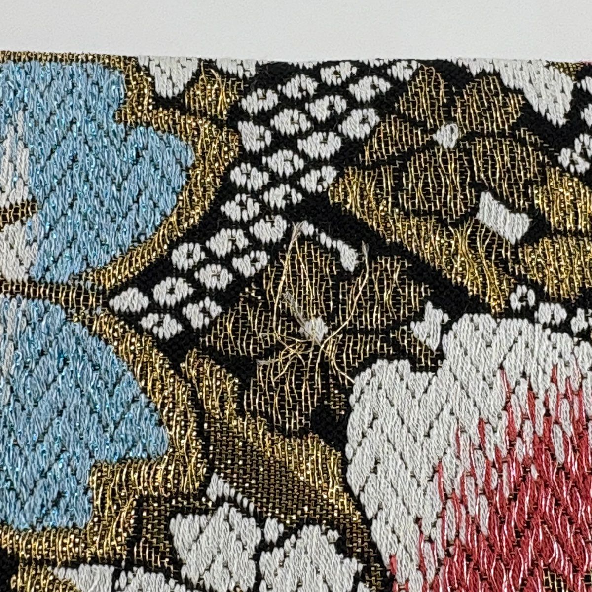 袋帶 秀品級櫻梅花金絲金箔金色六通 純蠶絲