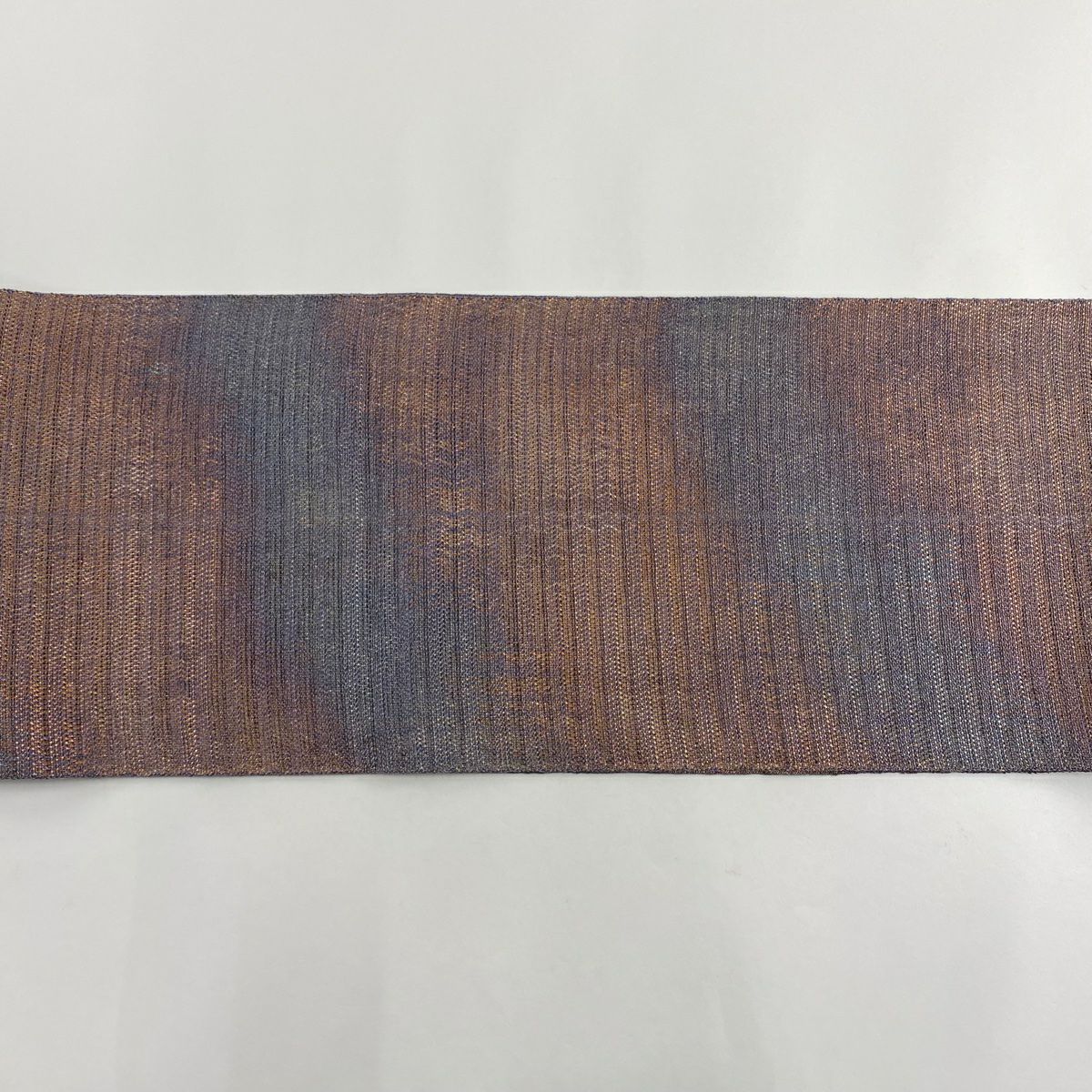 袋帶 美品 秀品級 條紋 幾何圖案 金金箔 紫色 大鼓圖案 純蠶絲