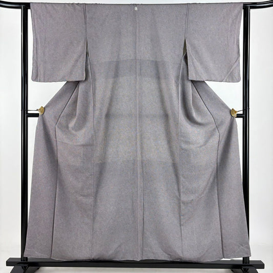 【庫存清倉】 江戶小紋 身長156.5cm 袖長62cm S 雙層 鮫文樣 紫 純蠶絲 名品級 一つ紋