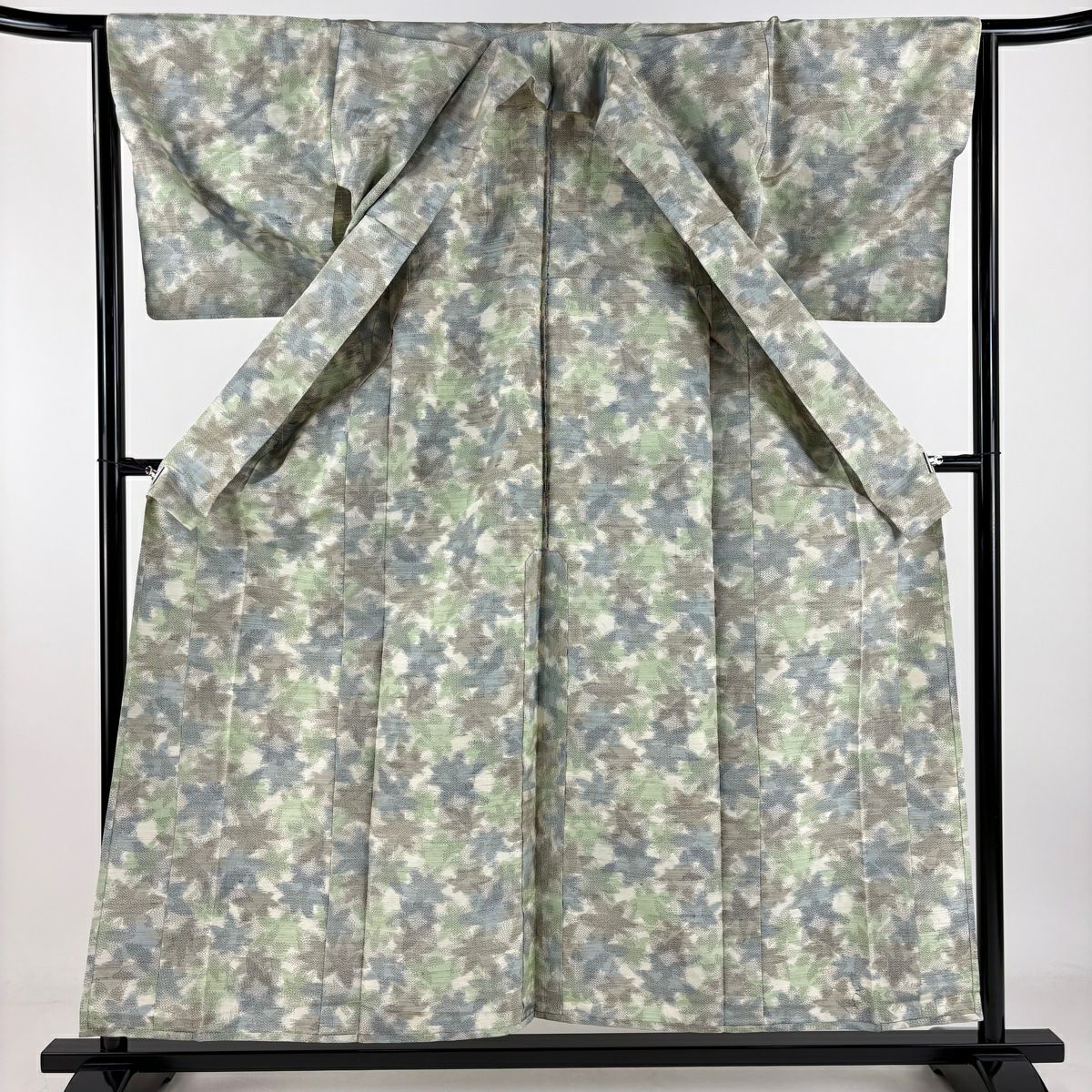 紬織 身長156.5cm 袖長64.5cm M 單層 葉柄 奶油色 純蠶絲 優品級