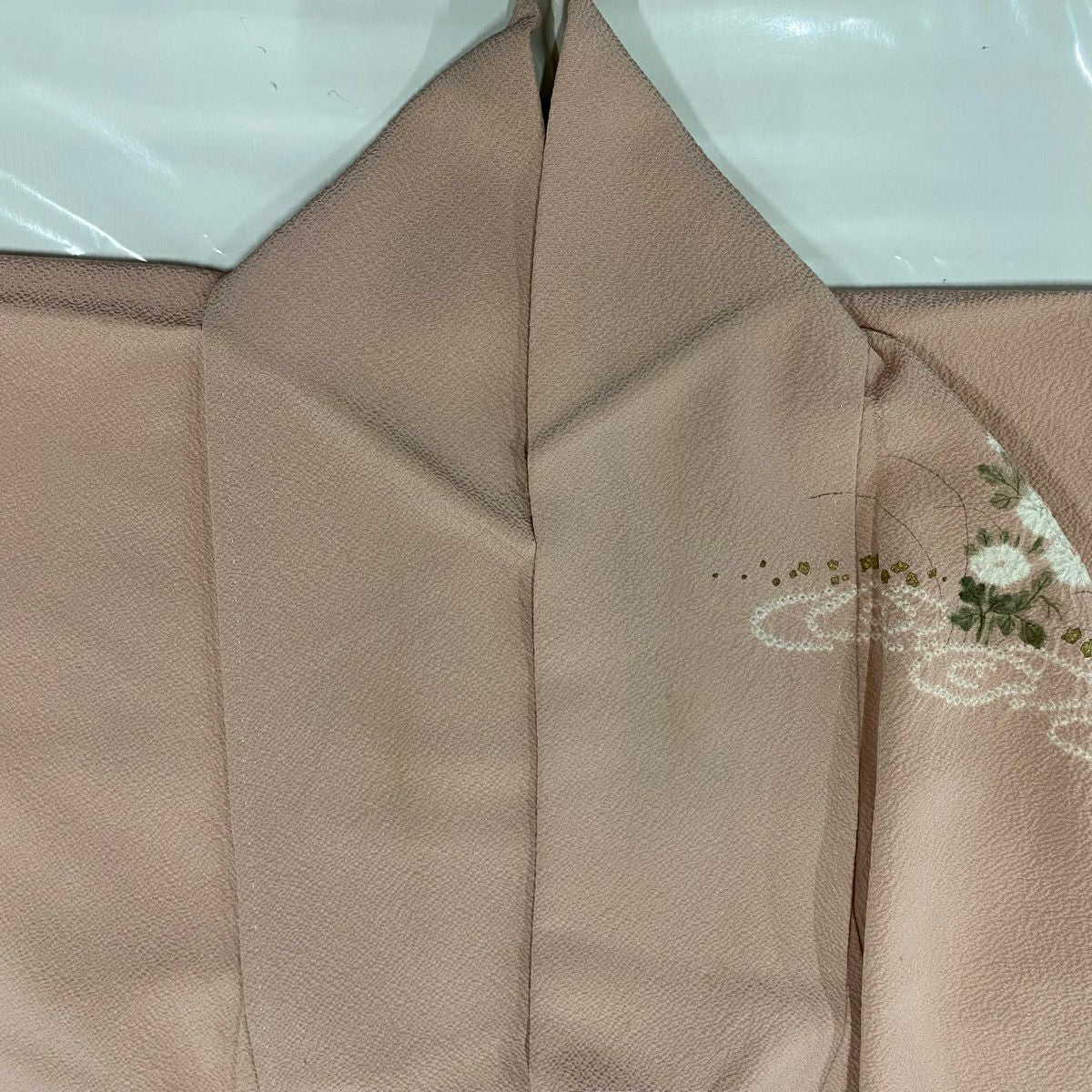 【庫存清倉】訪問服 身長159.5cm 袖長63cm S 雙層 滝泰 有落款 菊花 松樹 金銀彩 絞染 粉紅 純蠶絲 名品級