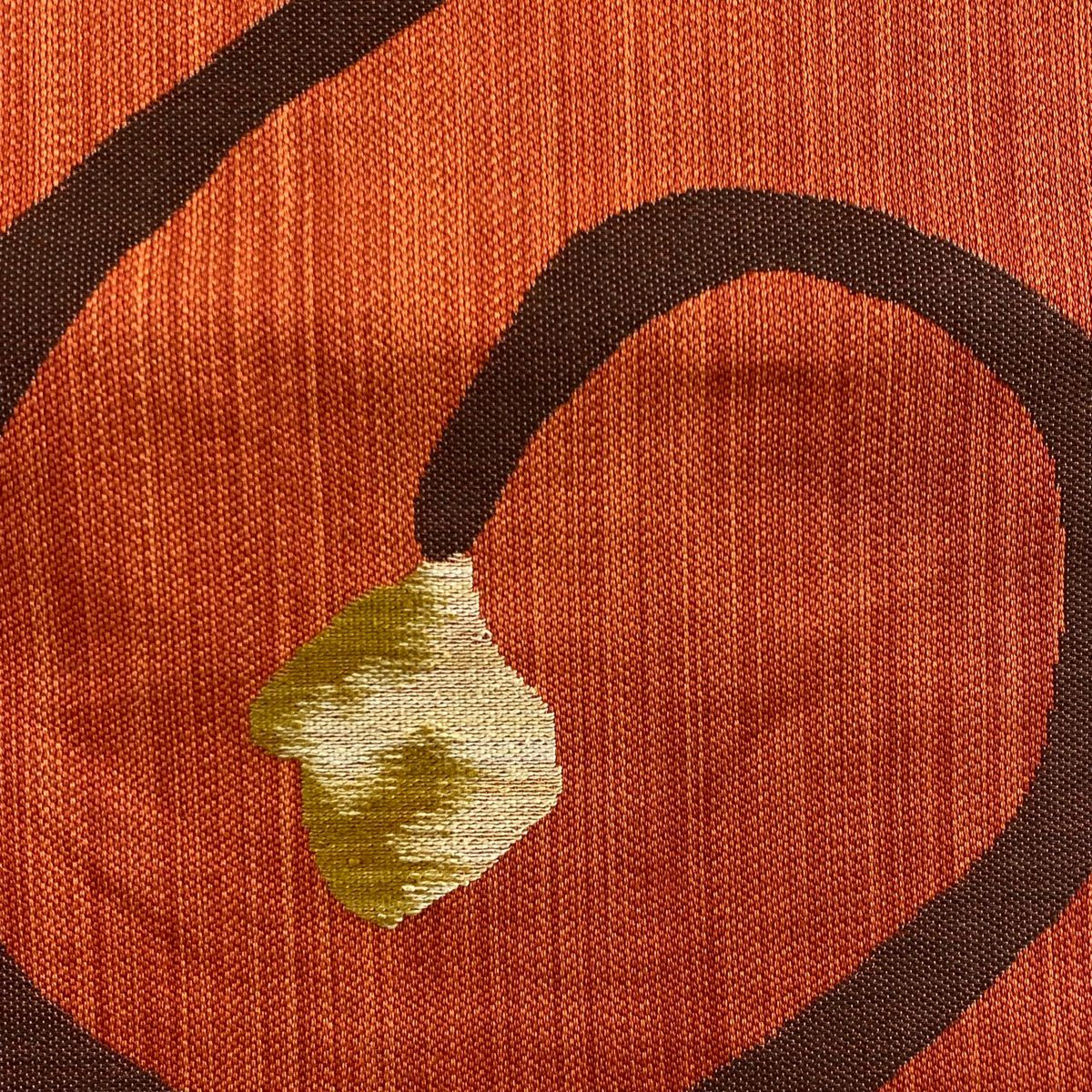 名古屋帶 優品級 八寸名古屋帶 松樹葉仕立 花紋 茜 純蠶絲