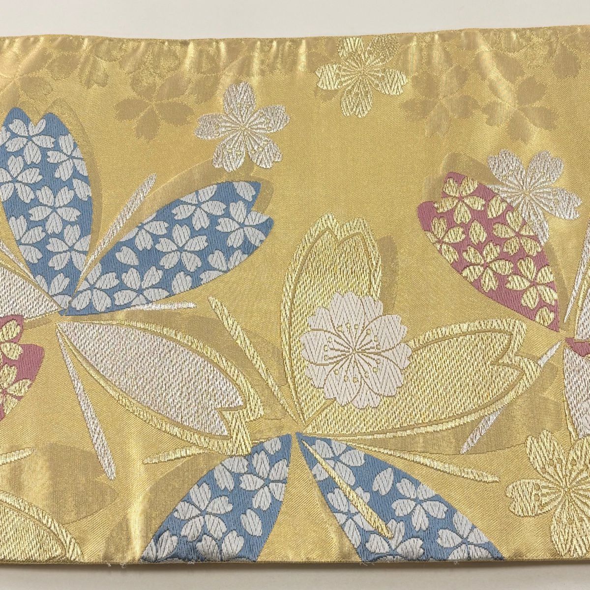 袋帶 秀品級 櫻花 金銀線 金金箔 金色 六通 純蠶絲