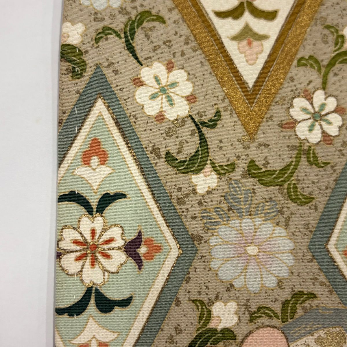 留袖禮服禮服 身長154cm 袖長65cm M 雙層 松樹竹子梅花 菱 金絲 金銀彩 淺綠 純蠶絲 優品級 一個紋