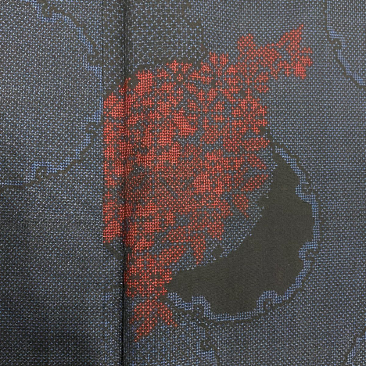 紬織 身長156.5cm 袖長62cm S 雙層 雪輪 草花紋 純蠶絲 美品 秀品級