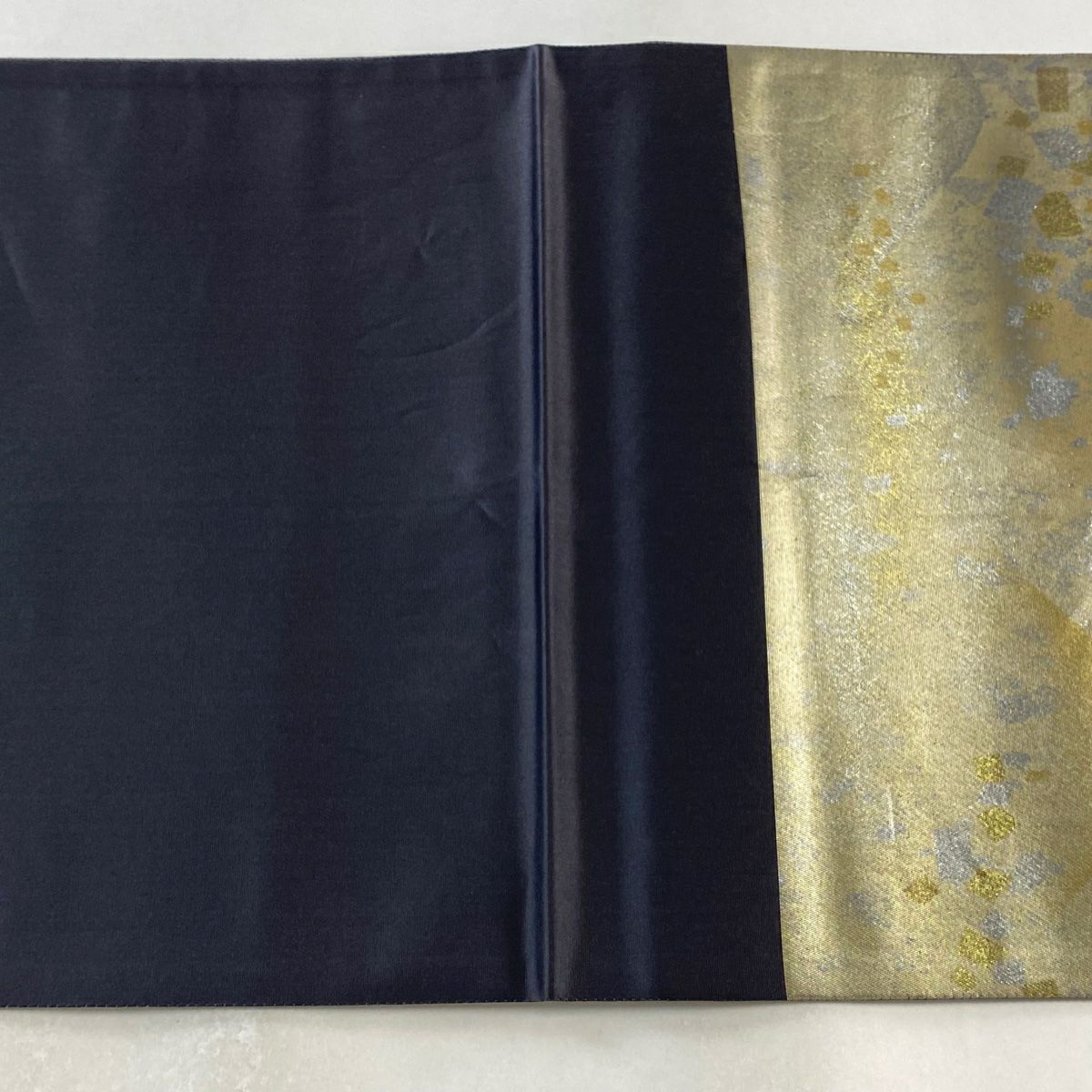 袋帶 美品 逸品級 とみや織物 證書あり 松樹 波頭 刺繡 金金箔 金色 お太鼓柄 純蠶絲