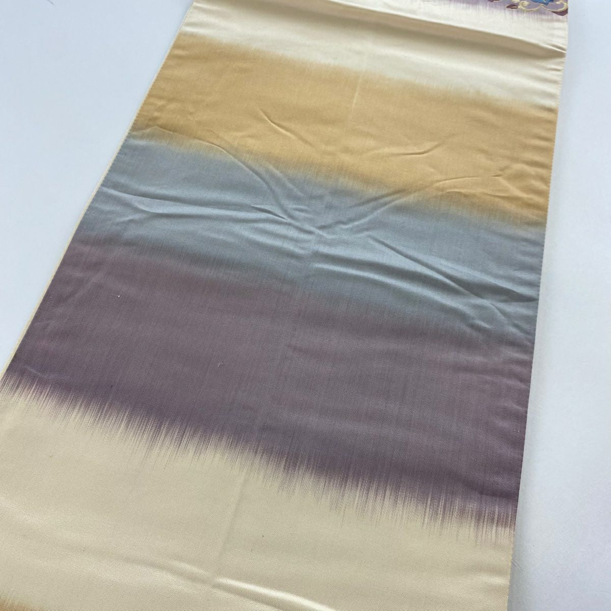 袋帶 秀品級 草木染 有職鳳桐紋樣 蝶 唐織 金金箔 紫 六通 純蠶絲