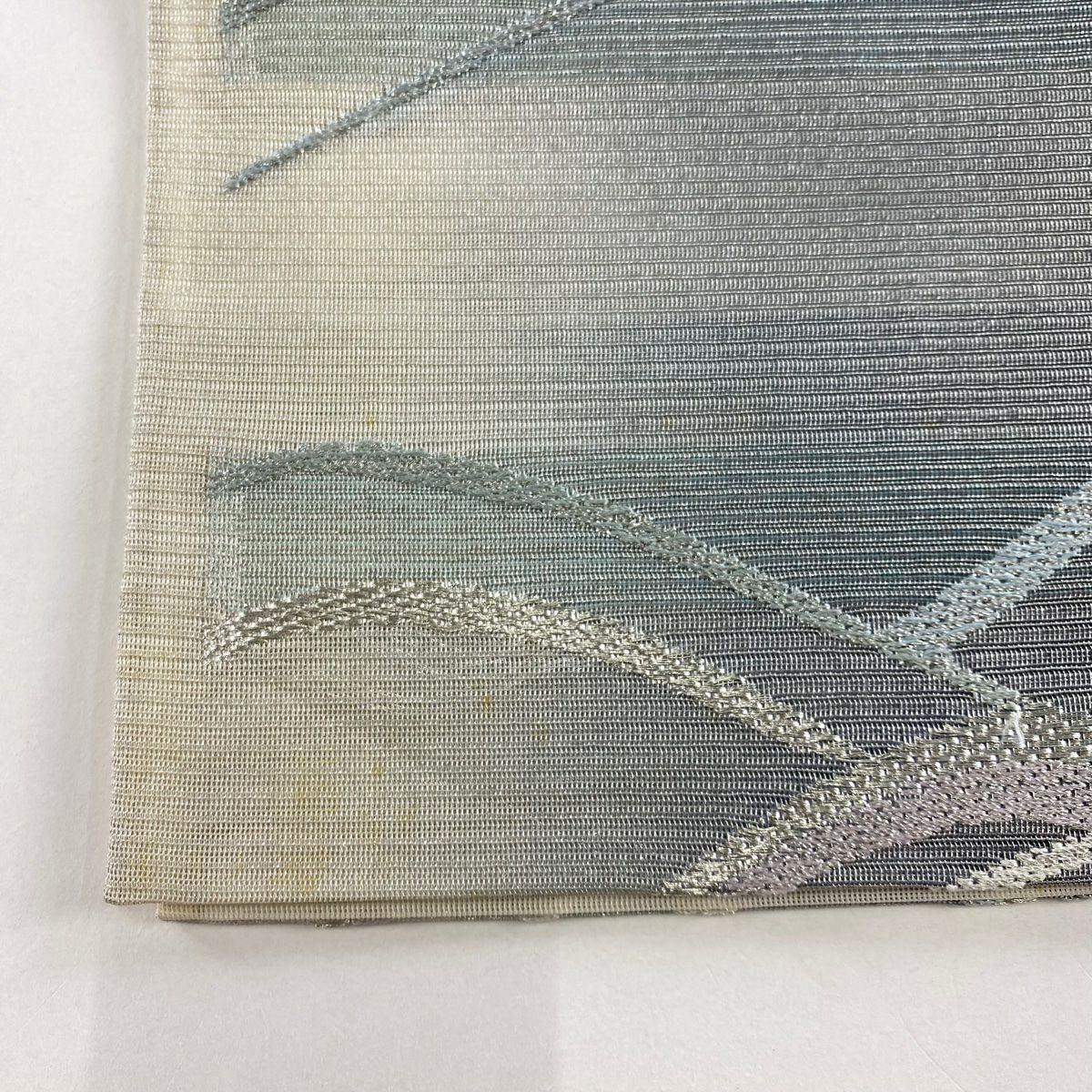 袋帶 秀品級 夏帶 波 波頭 金金箔 灰 深藍 六通 純蠶絲