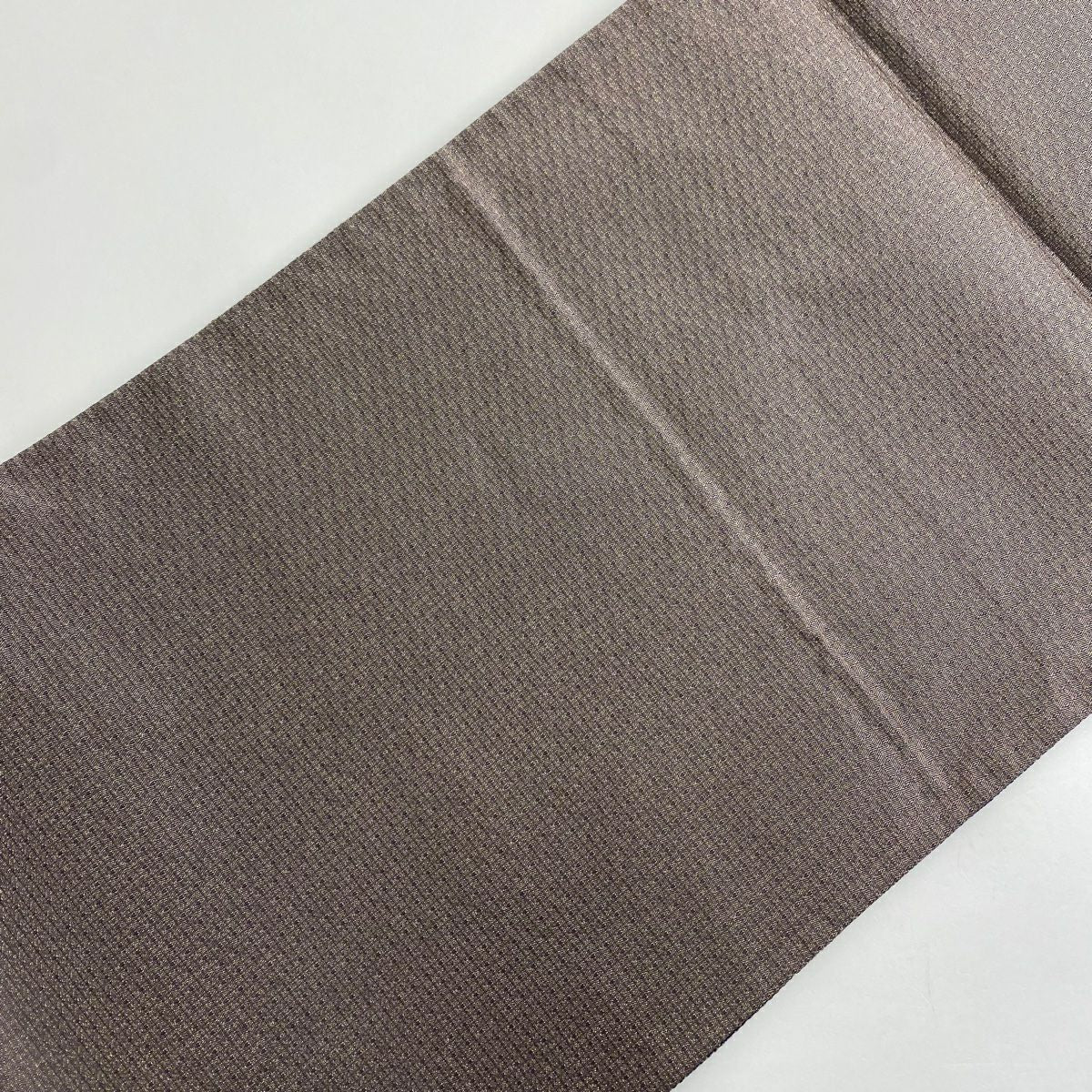 袋帶 美品 秀品級 條紋 菱形 金絲 灰紫色 大鼓圖案 純蠶絲