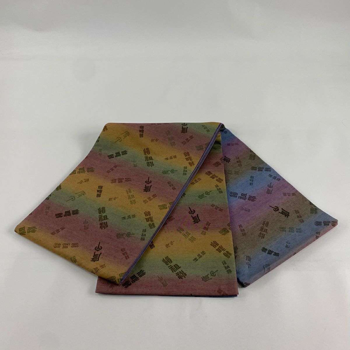 袋帶 秀品級 段紋 文字紋 紅紫 お太鼓圖案 純蠶絲