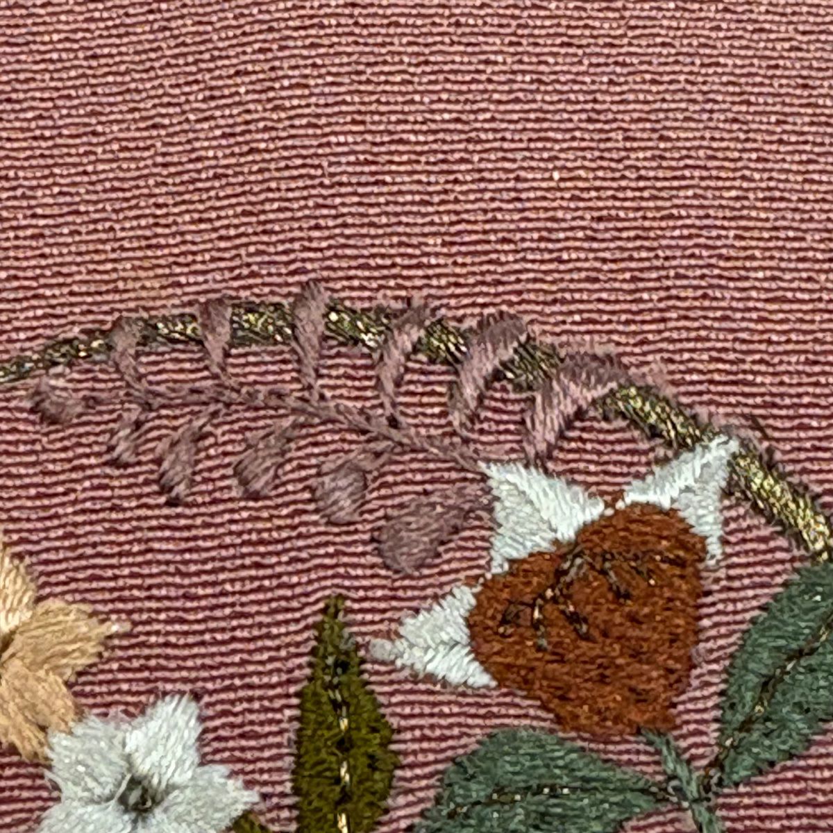 付下 身長159.5cm 袖長63.5cm S 雙層 花丸紋 金銀彩 刺繡 粉紅 純蠶絲 優品級