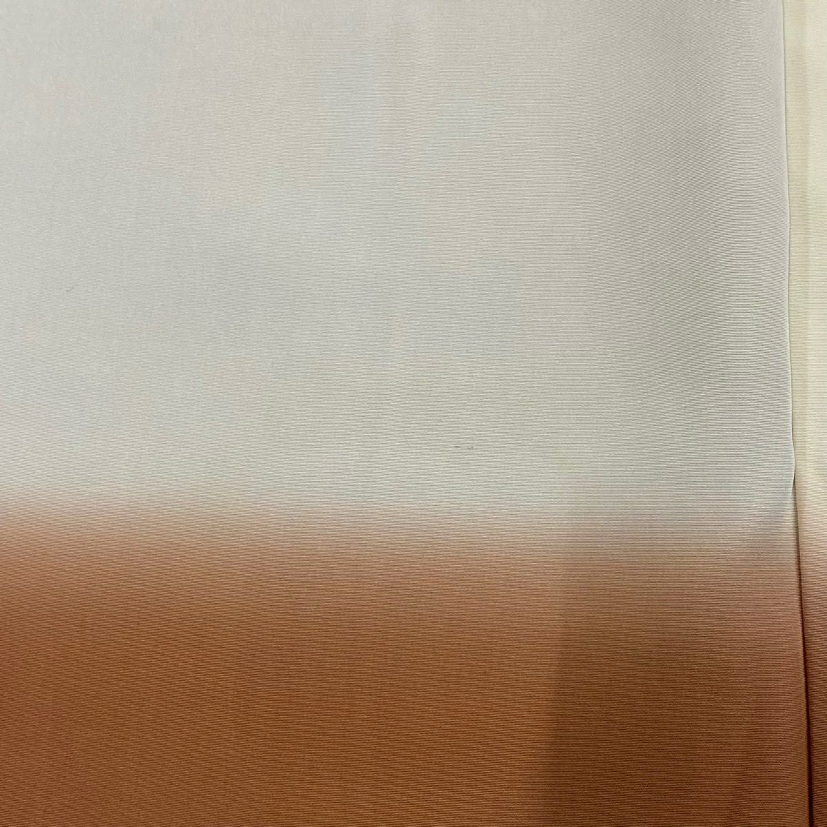 【美品】 小紋 身長153.5cm 袖長65cm M 雙層 花唐草紋 茶 純蠶絲 優品級
