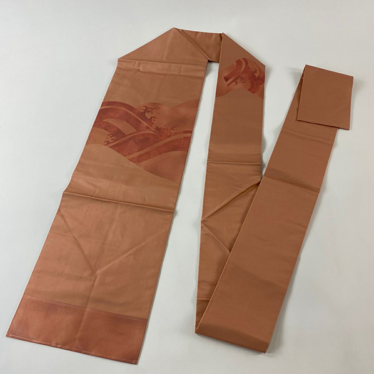 【美品】名古屋帶 優品級 波頭 金金箔 粉紅 純蠶絲