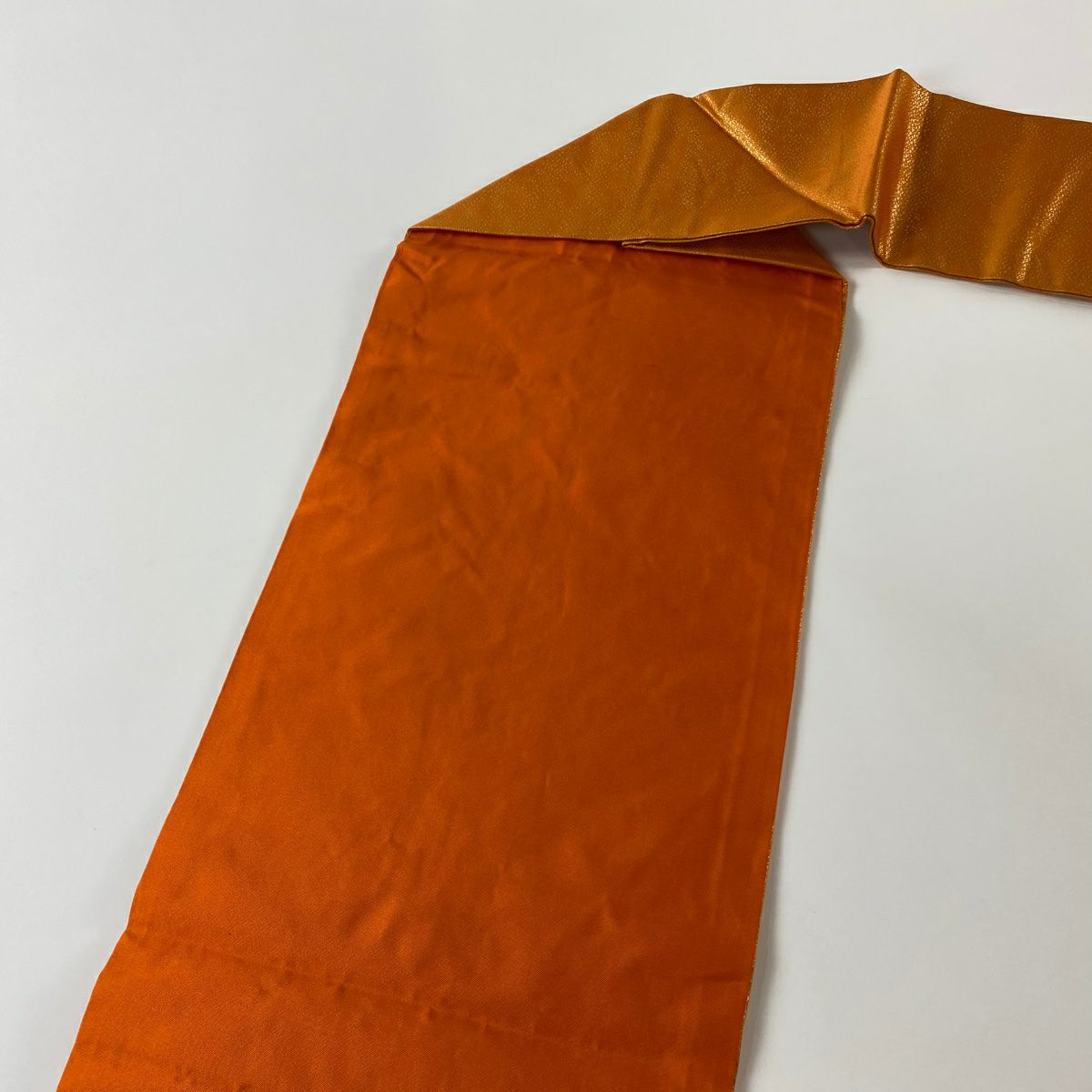 【美品】名古屋帶 優品級 菊花 萩 唐織 金金箔 淺橙色 純蠶絲