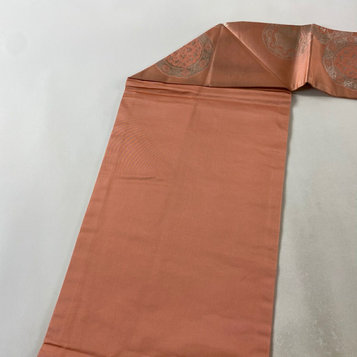 【美品】 名古屋帶 優品級 華紋 金銀彩 粉紅 純蠶絲