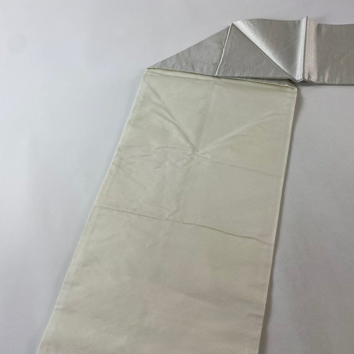 【美品】名古屋帶 優品級 關西仕立 枝花 金銀彩 銀 純蠶絲