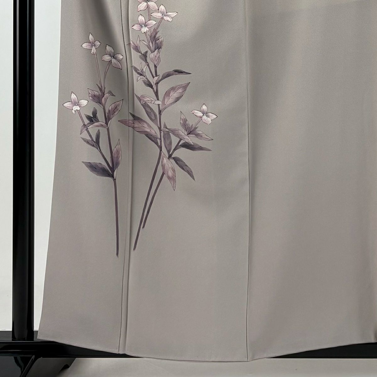 付下 身長158cm 袖長64.5cm M 雙層 枝花 薄小豆 純蠶絲 秀品級 一個紋