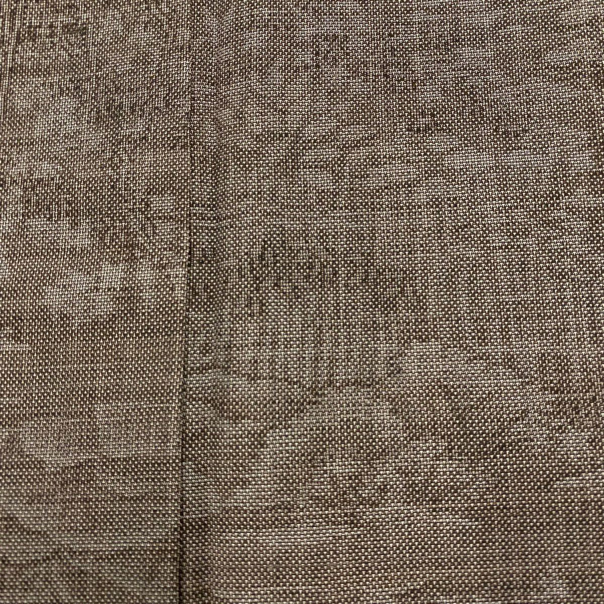 【美品】 大島紬織 身長161cm 袖長63cm S 雙層 純泥染 證書附帶 建築 樹木 焦茶 純蠶絲 名品級