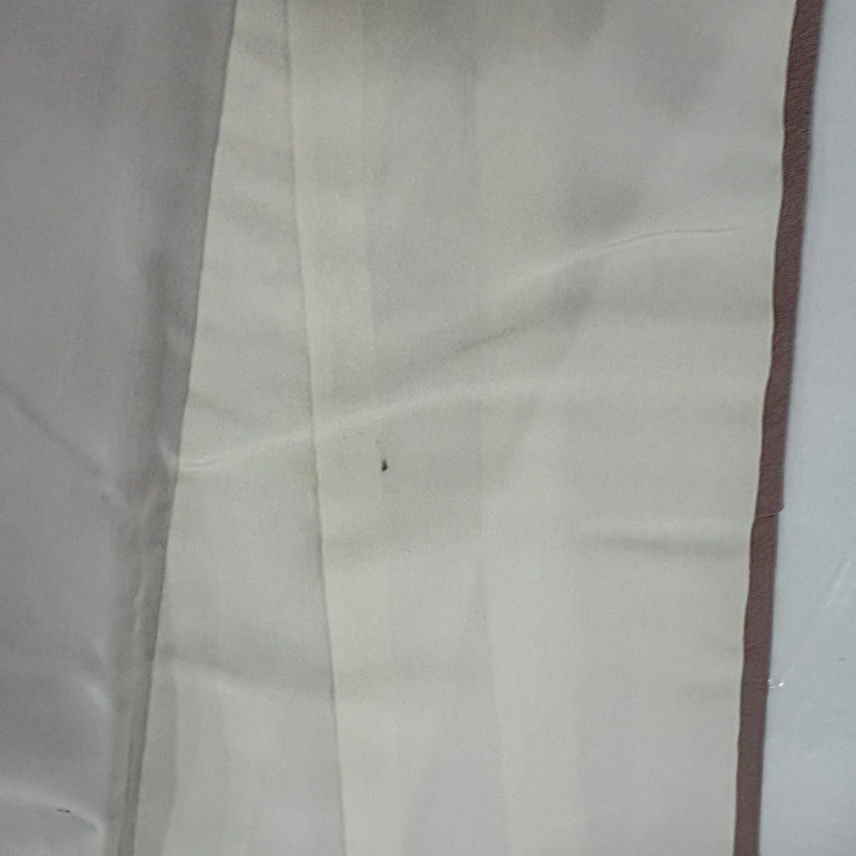 付下 身長150.5cm 袖長66.5cm M 雙層 落款 草花紋紋 粉米色 純蠶絲 名品級