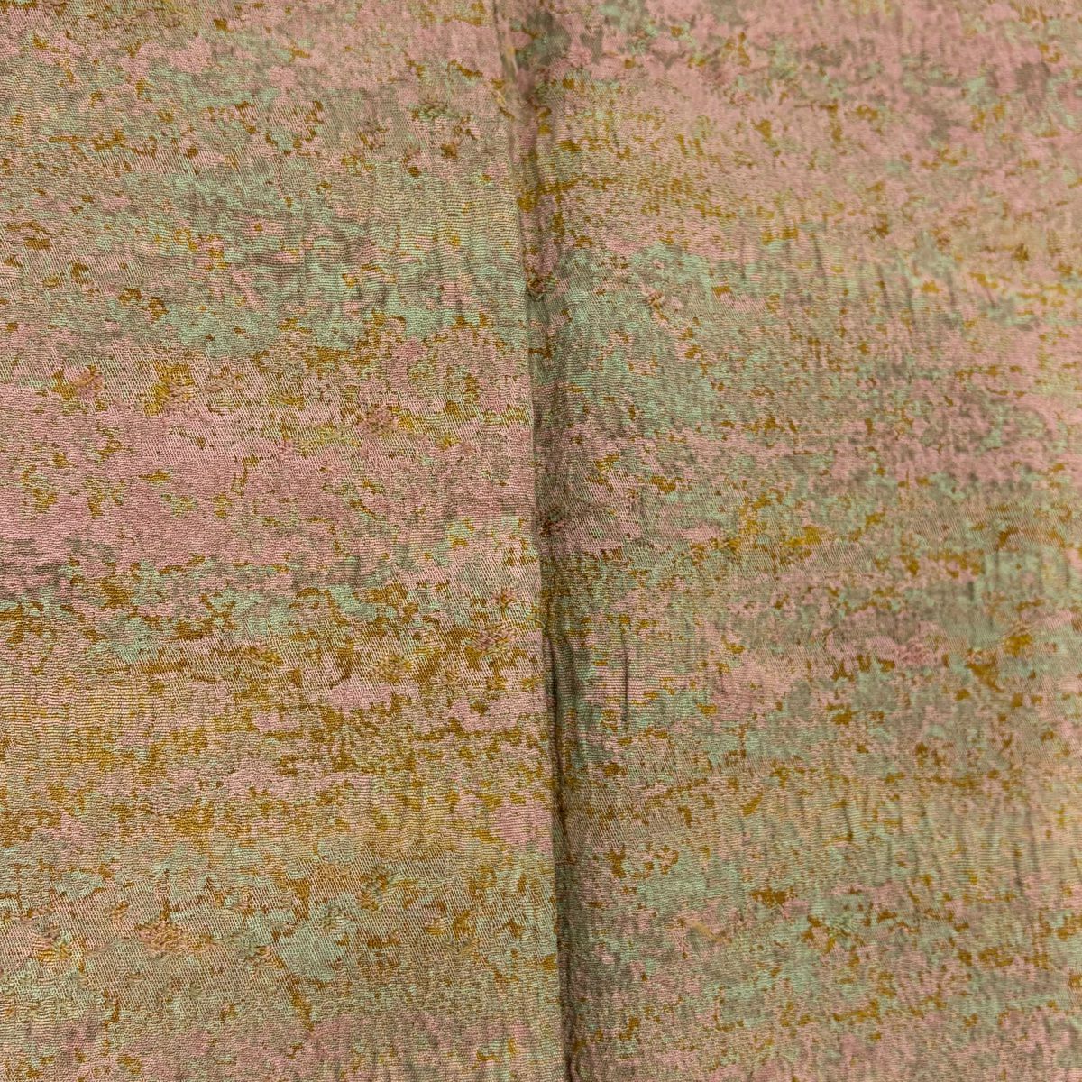 小紋 身長153cm 袖長62cm S 雙層 陶彩染 霞 薄茶 純蠶絲 美品 名品級