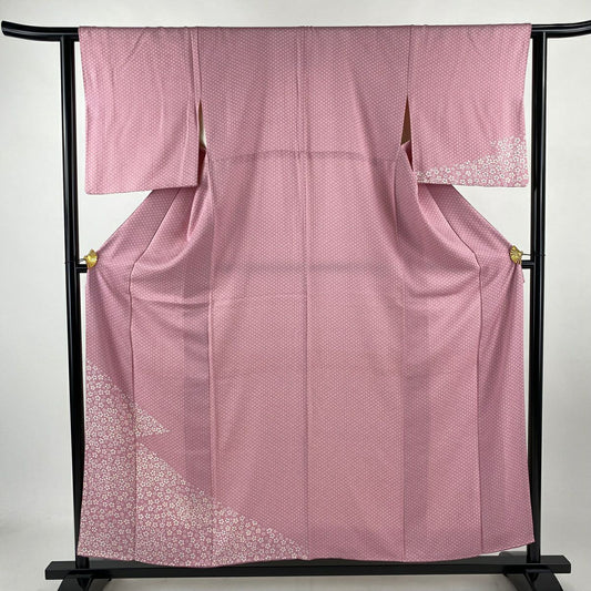 付下 身長157cm 袖長62cm S 雙層 梅花 紅 純蠶絲 優品級