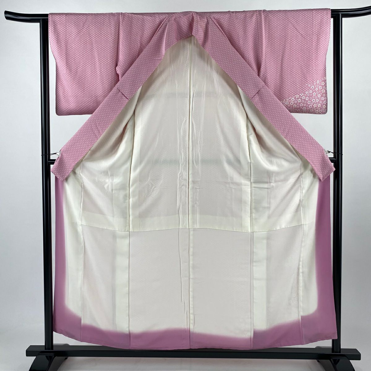 付下 身長157cm 袖長62cm S 雙層 梅花 紅 純蠶絲 優品級