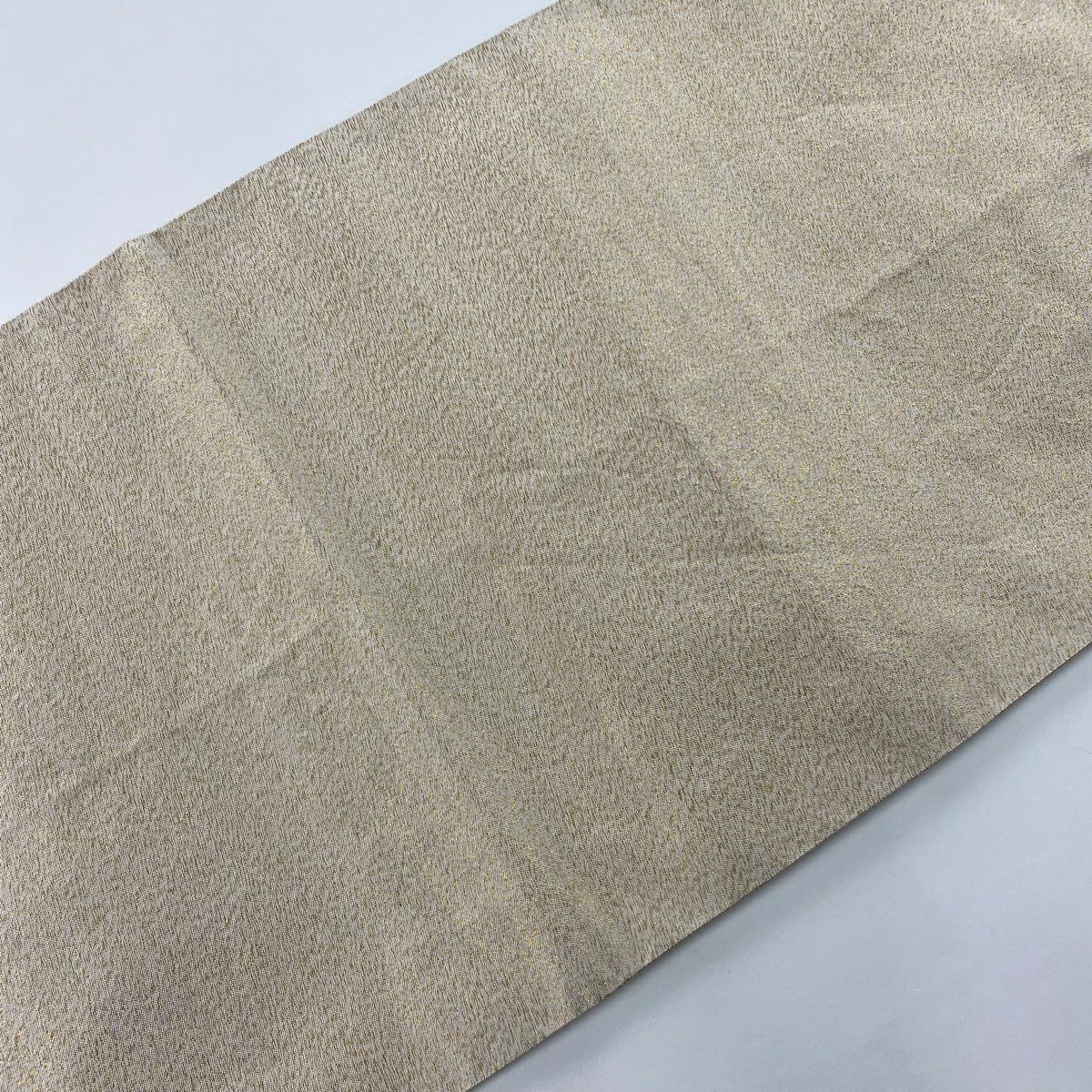 【美品】 袋帶 逸品級 蝶 松樹 金糸 金金箔 薄茶 純蠶絲