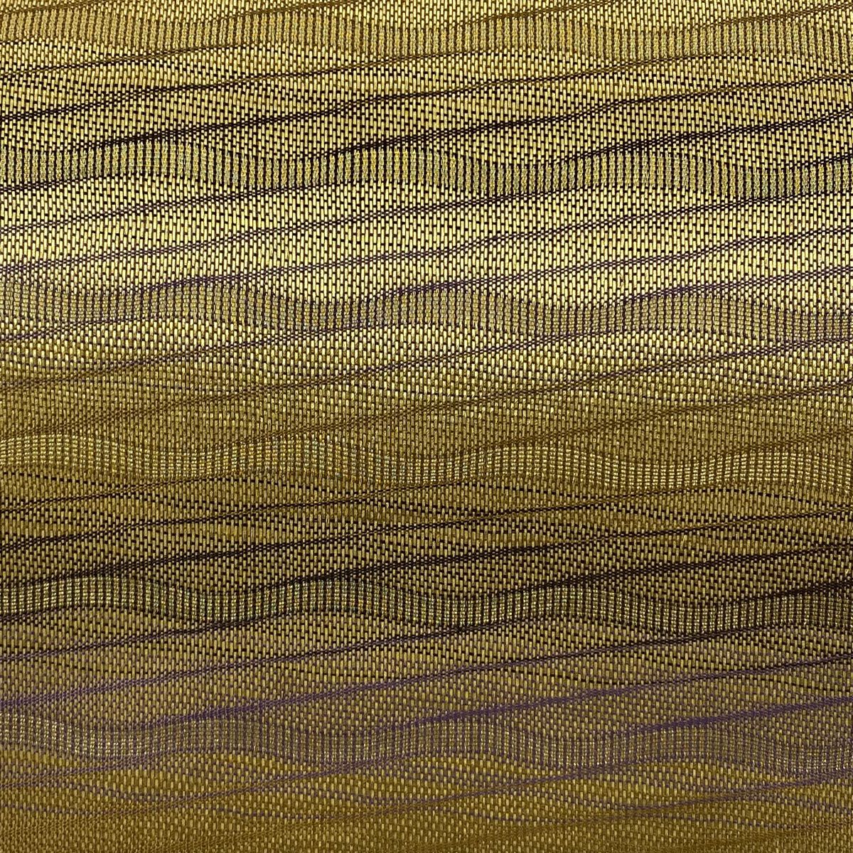 【美品】 袋帶 逸品級 斜紋 金絲 金 藤結圖案 純蠶絲