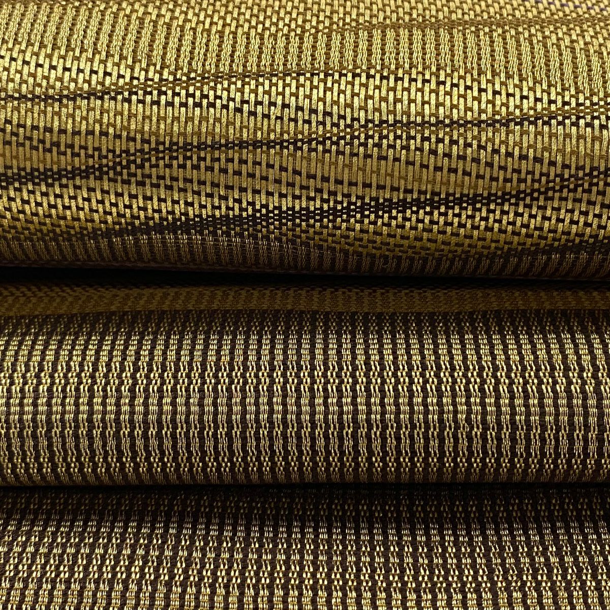 【美品】 袋帶 逸品級 斜紋 金絲 金 藤結圖案 純蠶絲