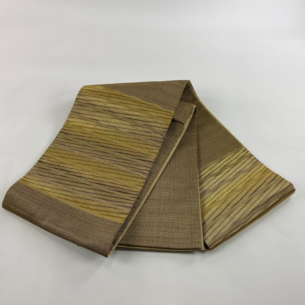 【美品】 袋帶 逸品級 斜紋 金絲 金 藤結圖案 純蠶絲